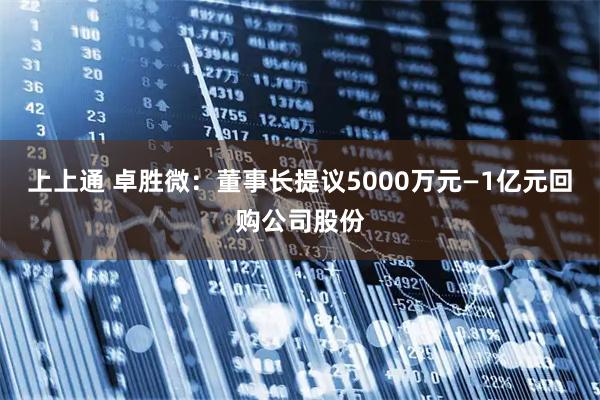 上上通 卓胜微：董事长提议5000万元—1亿元回购公司股份