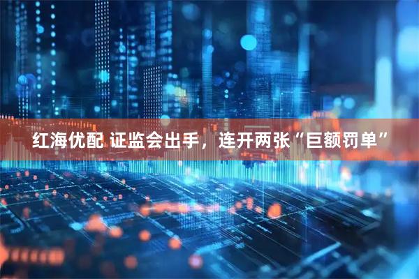 红海优配 证监会出手，连开两张“巨额罚单”