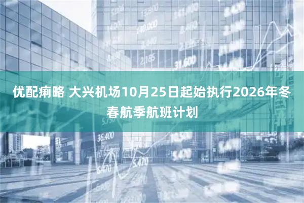 优配痢略 大兴机场10月25日起始执行2026年冬春航季航班计划